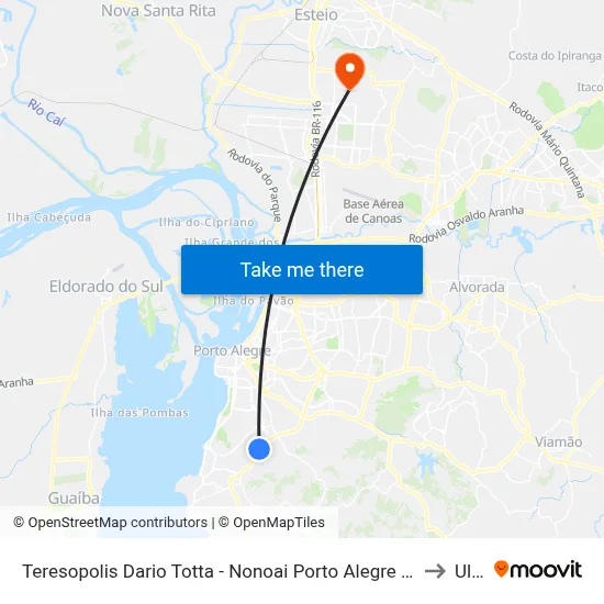Teresopolis Dario Totta - Nonoai Porto Alegre - Rs 90840-740 Brasil to Ulbra map