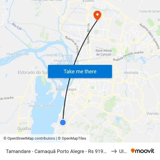 Tamandare - Camaquã Porto Alegre - Rs 91910-620 Brasil to Ulbra map