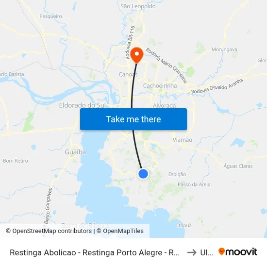 Restinga Abolicao - Restinga Porto Alegre - Rs 91790-230 Brasil to Ulbra map