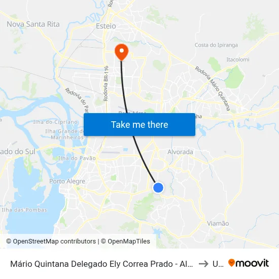 Mário Quintana Delegado Ely Correa Prado - Alto Petrópolis Porto Alegre - Rs Brasil to Ulbra map