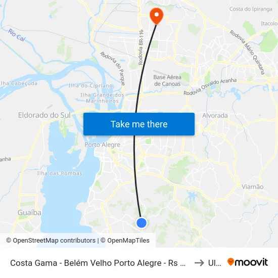 Costa Gama - Belém Velho Porto Alegre - Rs 91787-311 Brasil to Ulbra map