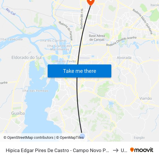 Hipica Edgar Pires De Castro - Campo Novo Porto Alegre - Rs 91787-878 Brasil to Ulbra map