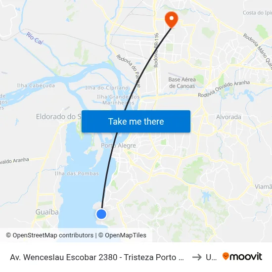 Av. Wenceslau Escobar 2380 - Tristeza Porto Alegre - Rs 91900-000 Brasil to Ulbra map