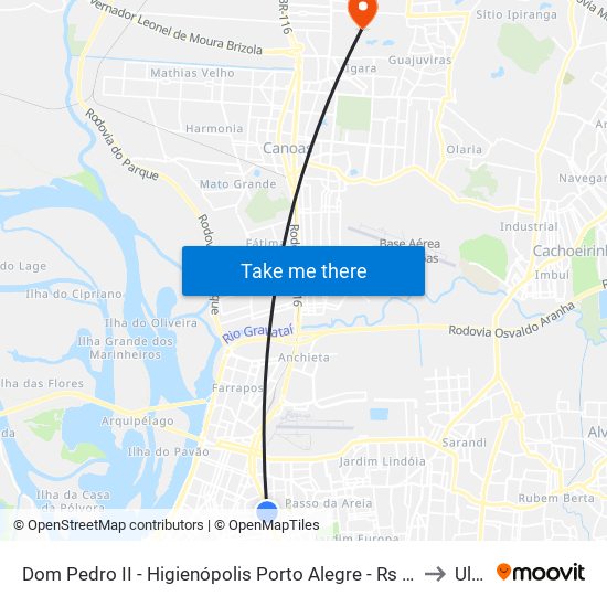 Dom Pedro II - Higienópolis Porto Alegre - Rs 90830-470 Brasil to Ulbra map