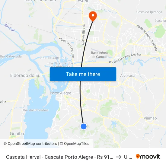 Cascata Herval - Cascata Porto Alegre - Rs 91712-063 Brasil to Ulbra map