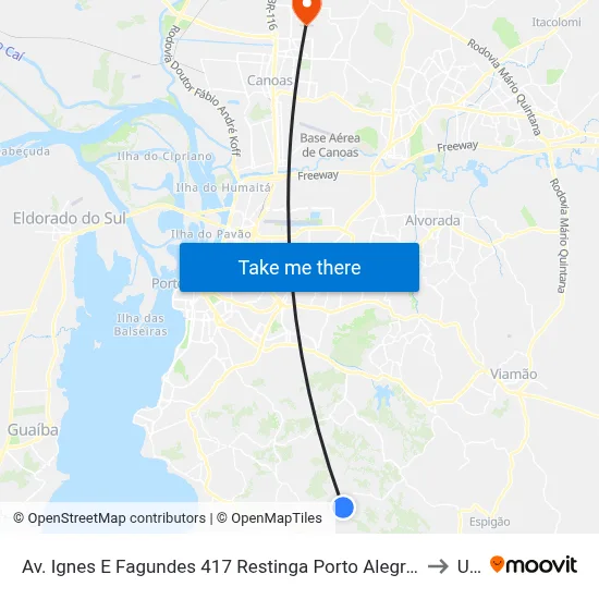 Av. Ignes E Fagundes 417 Restinga Porto Alegre - Rio Grande Do Sul 91790-010 Brasil to Ulbra map