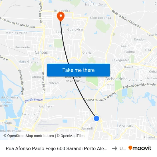 Rua Afonso Paulo Feijo 600 Sarandi Porto Alegre - Rio Grande Do Sul 90009 Brasil to Ulbra map