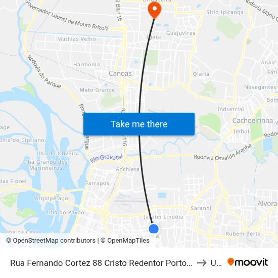 Rua Fernando Cortez 88 Cristo Redentor Porto Alegre - Rs 91350-270 Brasil to Ulbra map