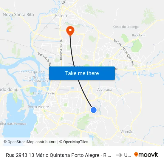 Rua 2943 13 Mário Quintana Porto Alegre - Rio Grande Do Sul 91250 Brasil to Ulbra map