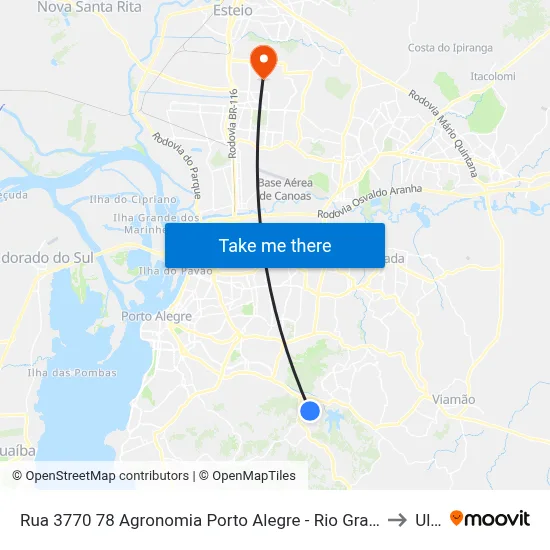 Rua 3770 78 Agronomia Porto Alegre - Rio Grande Do Sul 91540 Brasil to Ulbra map