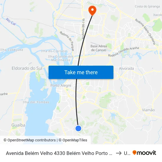 Avenida Belém Velho 4330 Belém Velho Porto Alegre - Rio Grande Do Sul 91740-810 Brasil to Ulbra map