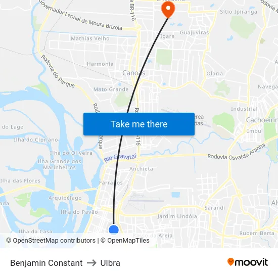 Benjamin Constant to Ulbra map