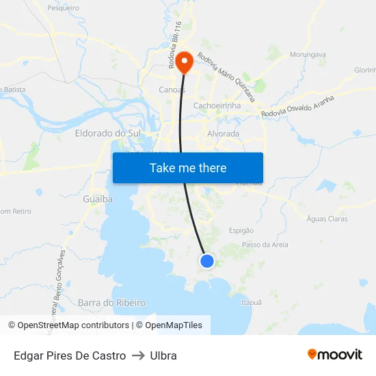 Edgar Pires De Castro to Ulbra map