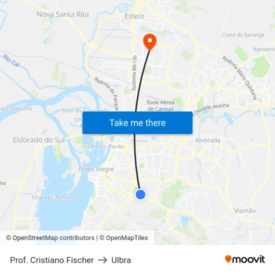 Prof. Cristiano Fischer to Ulbra map