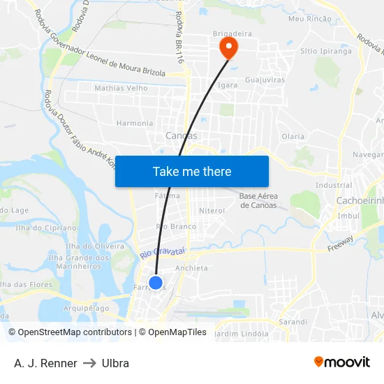 A. J. Renner to Ulbra map