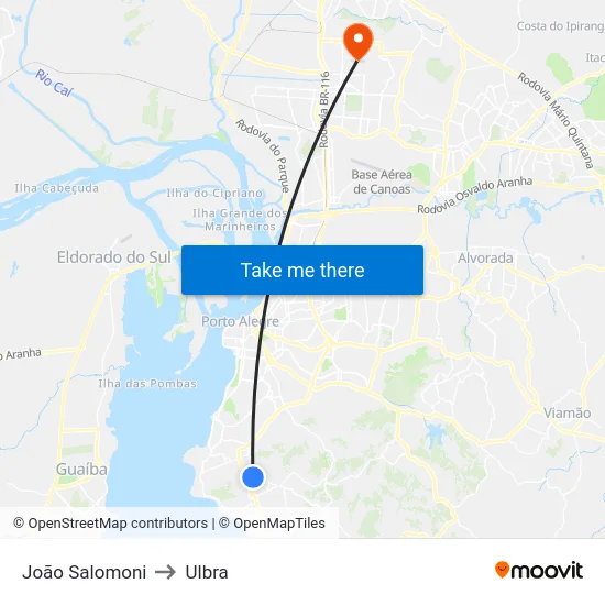 João Salomoni to Ulbra map