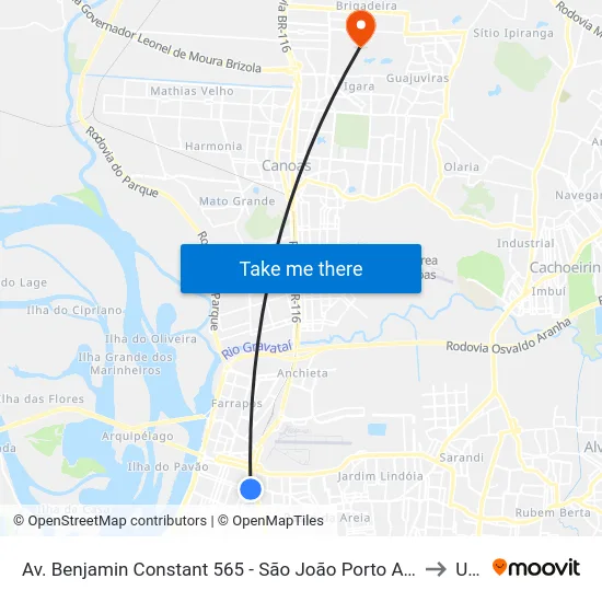 Av. Benjamin Constant 565 - São João Porto Alegre - Rs 90550-003 Brasil to Ulbra map