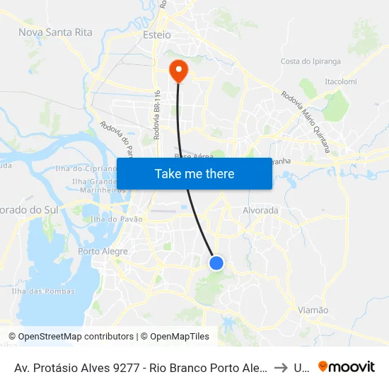 Av. Protásio Alves 9277 - Rio Branco Porto Alegre - Rs 91260-000 Brasil to Ulbra map