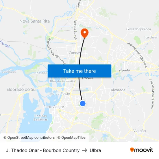 J. Thadeo Onar - Bourbon Country to Ulbra map