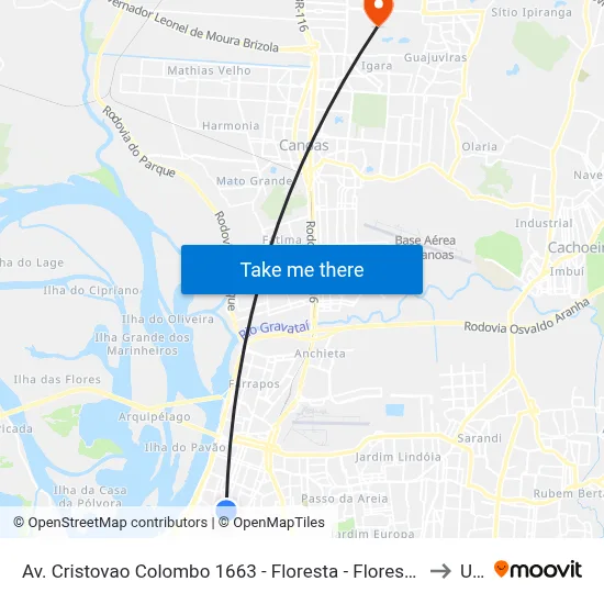 Av. Cristovao Colombo 1663 - Floresta - Floresta Porto Alegre - Rs 90560-003 Brasil to Ulbra map