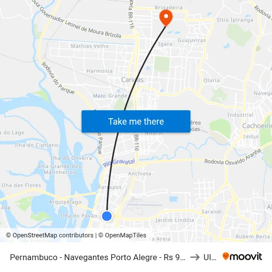 Pernambuco - Navegantes Porto Alegre - Rs 90240-001 Brasil to Ulbra map