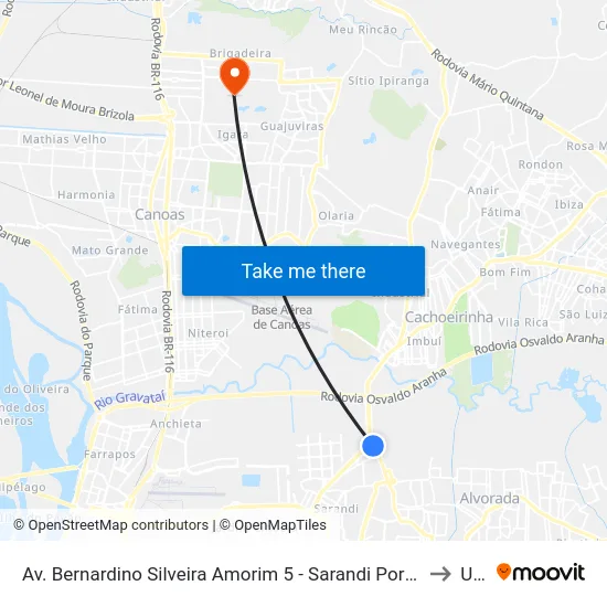 Av. Bernardino Silveira Amorim 5 - Sarandi Porto Alegre - Rs 91751-831 Brasil to Ulbra map