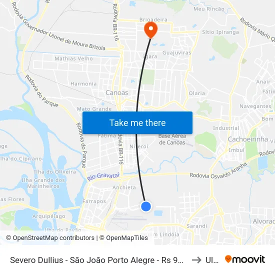 Severo Dullius - São João Porto Alegre - Rs 90200-310 Brasil to Ulbra map