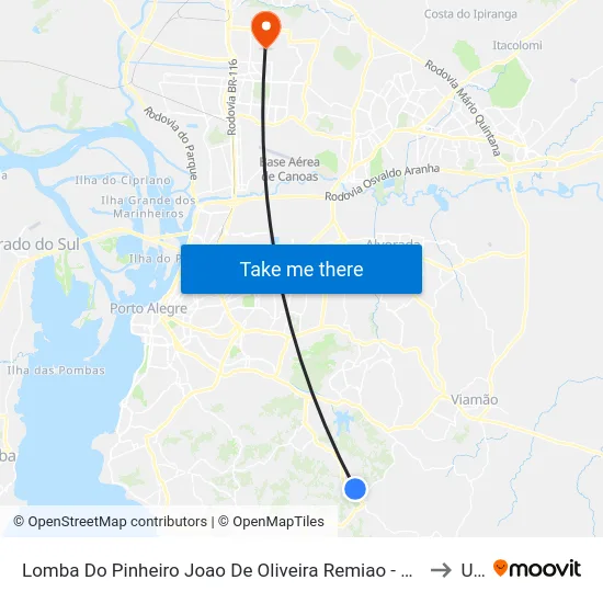 Lomba Do Pinheiro Joao De Oliveira Remiao - Lomba Do Pinheiro Porto Alegre - Rs Brasil to Ulbra map