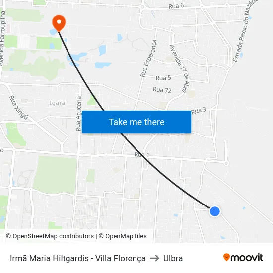 Irmã Maria Hiltgardis - Villa Florença to Ulbra map