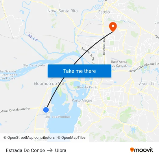 Estrada Do Conde to Ulbra map