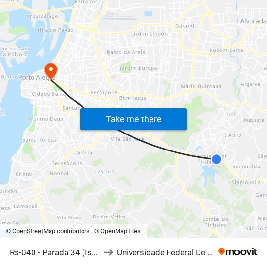 Rs-040 - Parada 34 (Isabel De Espanha) to Universidade Federal De Ciências Da Saúde map