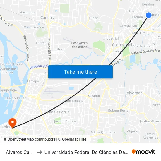 Álvares Cabral to Universidade Federal De Ciências Da Saúde map