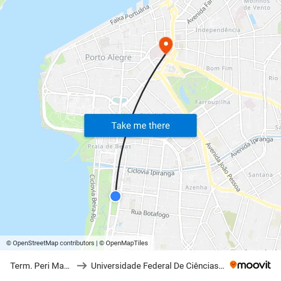 Term. Peri Machado to Universidade Federal De Ciências Da Saúde map