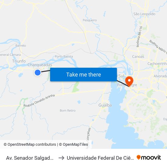 Av. Senador Salgado Filho, 1251 to Universidade Federal De Ciências Da Saúde map