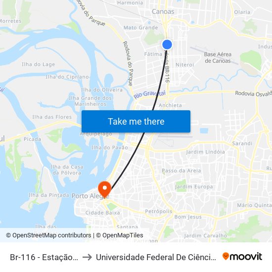 Br-116 - Estação Fátima to Universidade Federal De Ciências Da Saúde map