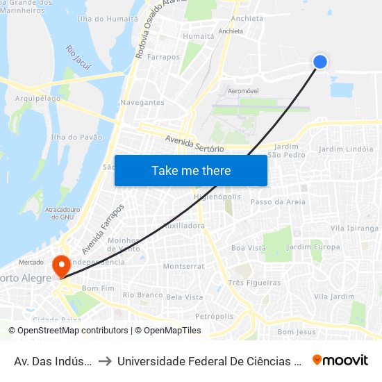 Av. Das Indústrias to Universidade Federal De Ciências Da Saúde map