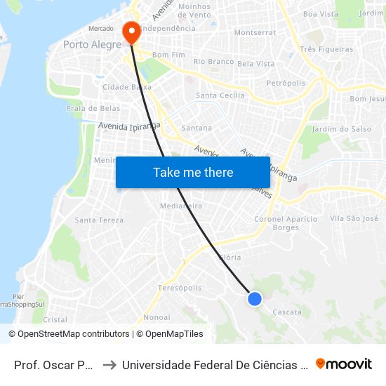 Prof. Oscar Pereira to Universidade Federal De Ciências Da Saúde map