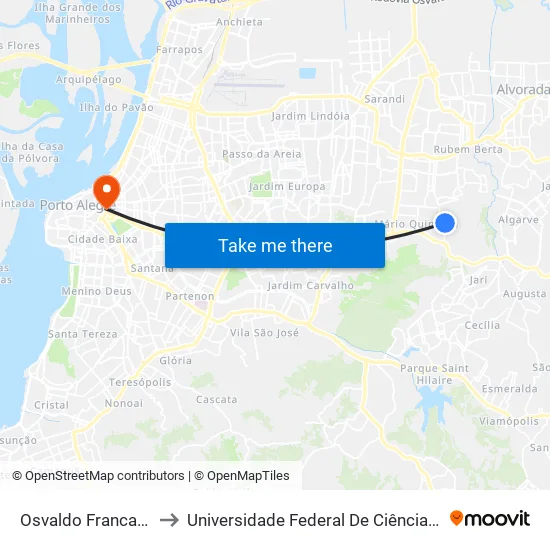 Osvaldo Franca Júnior to Universidade Federal De Ciências Da Saúde map