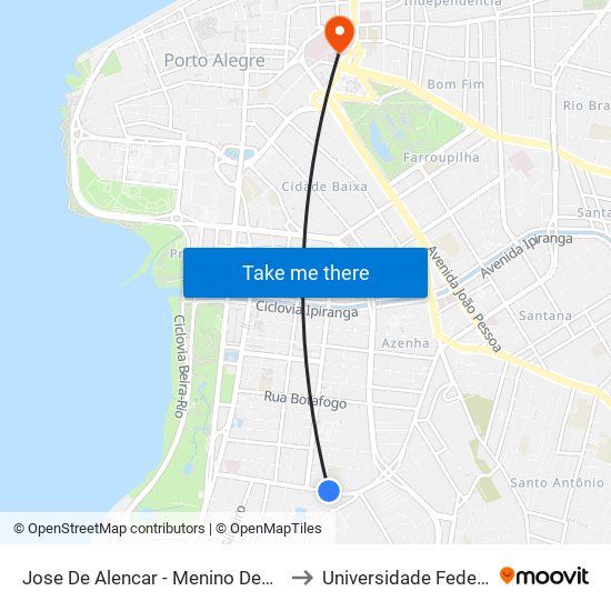 Jose De Alencar - Menino Deus Porto Alegre - Rs 91520-430 Brasil to Universidade Federal De Ciências Da Saúde map