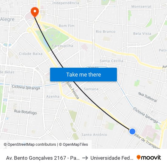 Av. Bento Gonçalves 2167 - Partenon Porto Alegre - Rs 90650-002 Brasil to Universidade Federal De Ciências Da Saúde map