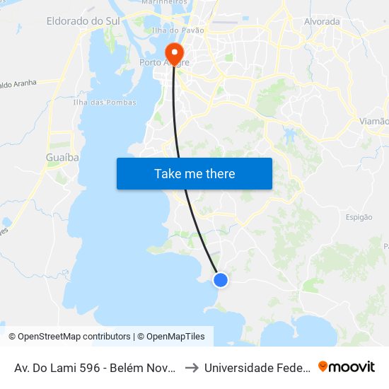 Av. Do Lami 596 - Belém Novo Porto Alegre - Rs 91780-118 Brasil to Universidade Federal De Ciências Da Saúde map