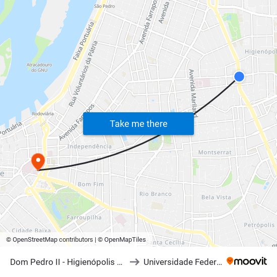 Dom Pedro II - Higienópolis Porto Alegre - Rs 90830-470 Brasil to Universidade Federal De Ciências Da Saúde map