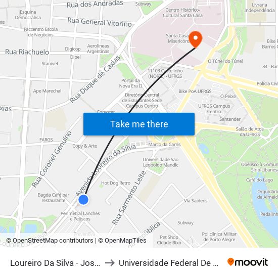 Loureiro Da Silva - José Do Patrocínio to Universidade Federal De Ciências Da Saúde map