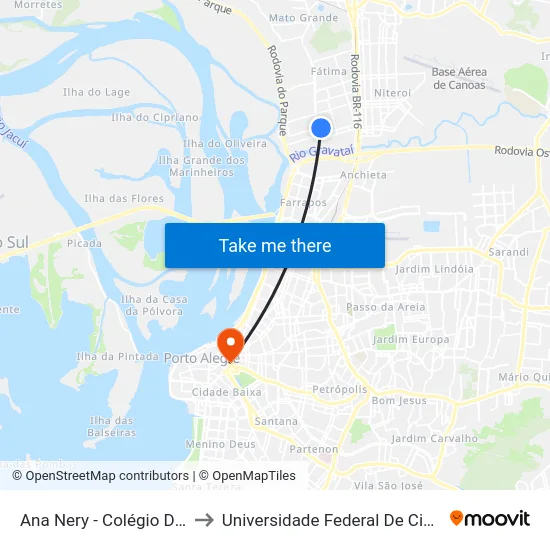 Ana Nery - Colégio Da Imaculada to Universidade Federal De Ciências Da Saúde map