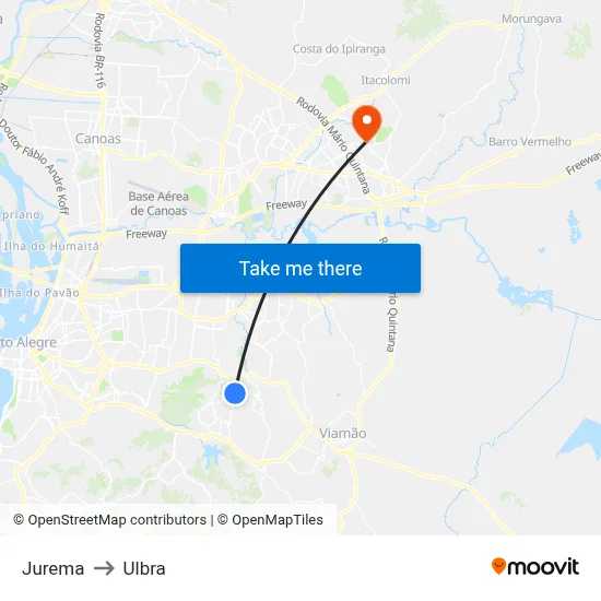 Jurema to Ulbra map