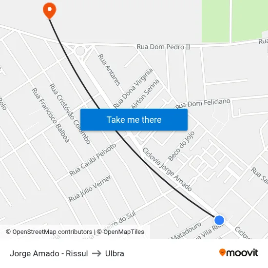 Jorge Amado - Rissul to Ulbra map