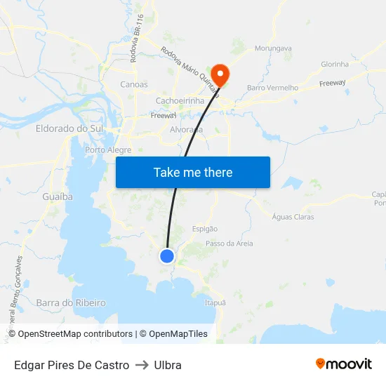 Edgar Pires De Castro to Ulbra map