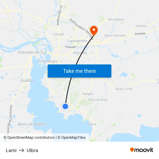Lami to Ulbra map