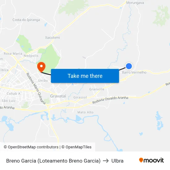 Breno Garcia (Loteamento Breno Garcia) to Ulbra map