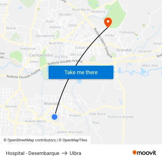 Hospital - Desembarque to Ulbra map